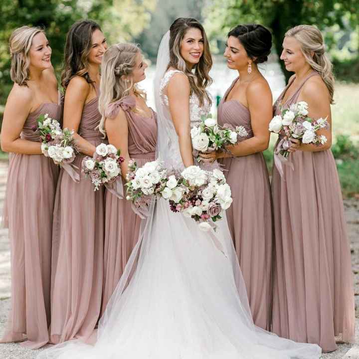 What color Bridesmaid Dresses would work best with my gown Weddings Wedding Attire Wedding Forums WeddingWire