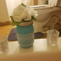 Silver and turqouise wedding decorations