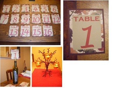 Table number holders...