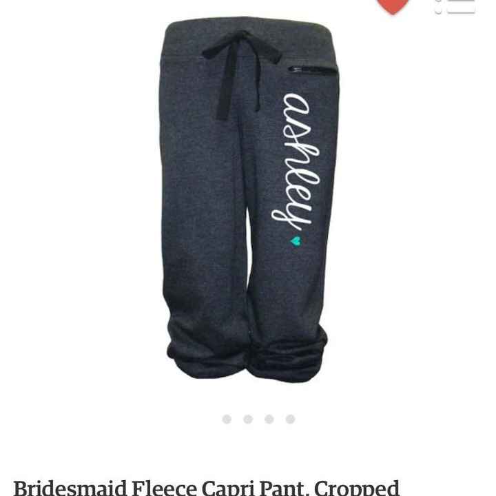 Bridesmaid gifts/robes/etc. Post pictures if you have any :)