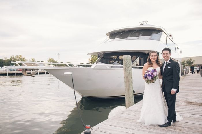 Us in front of the yacht 