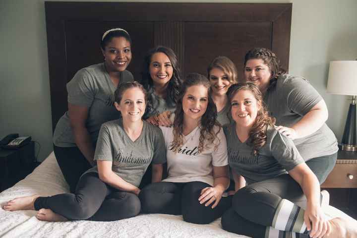 Girls in our matching T shirts 