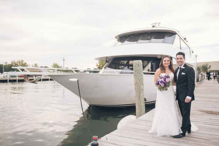 Us in front of the yacht 
