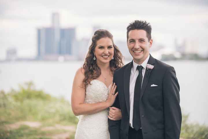 me and DH with Detroit behind us 