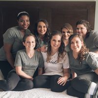 Girls in our matching T shirts 