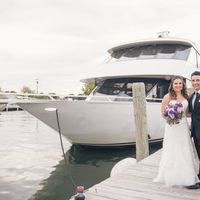 Us in front of the yacht 