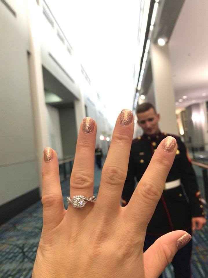 He proposed at the Marine Corps ball!