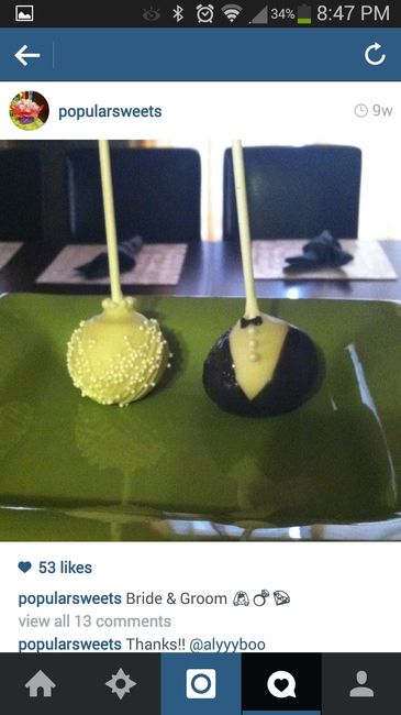 wedding favors cake pops?