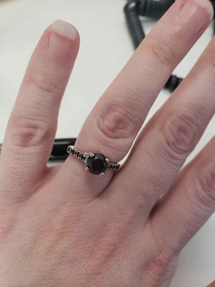 Does anyone have colored engagement/wedding ring - 1