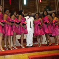 What color shoes with David's Bridal Watermelon BM dresses?