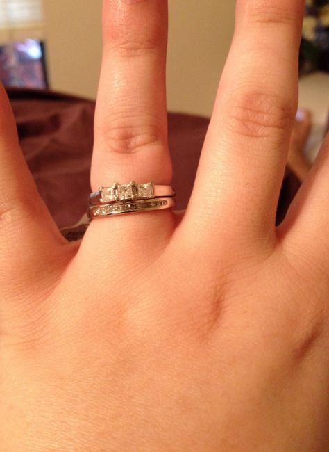 show me your wedding band e-ring combos! :D