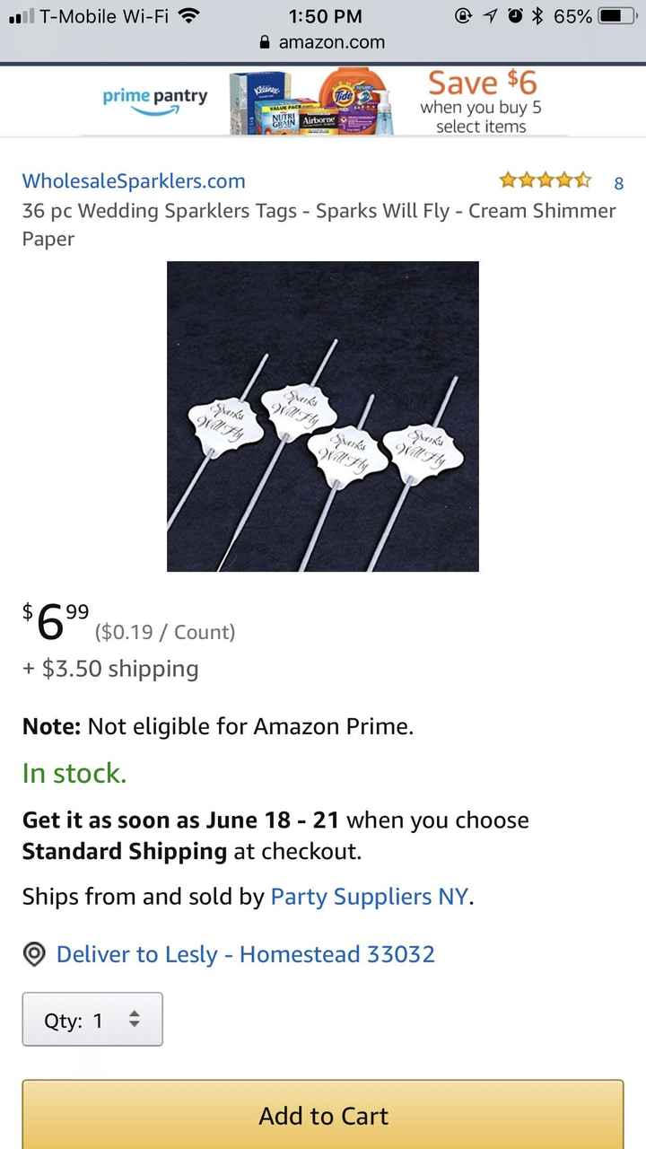 Anyone know where i can find wedding sparklers (typically 20") for a decent price? - 1