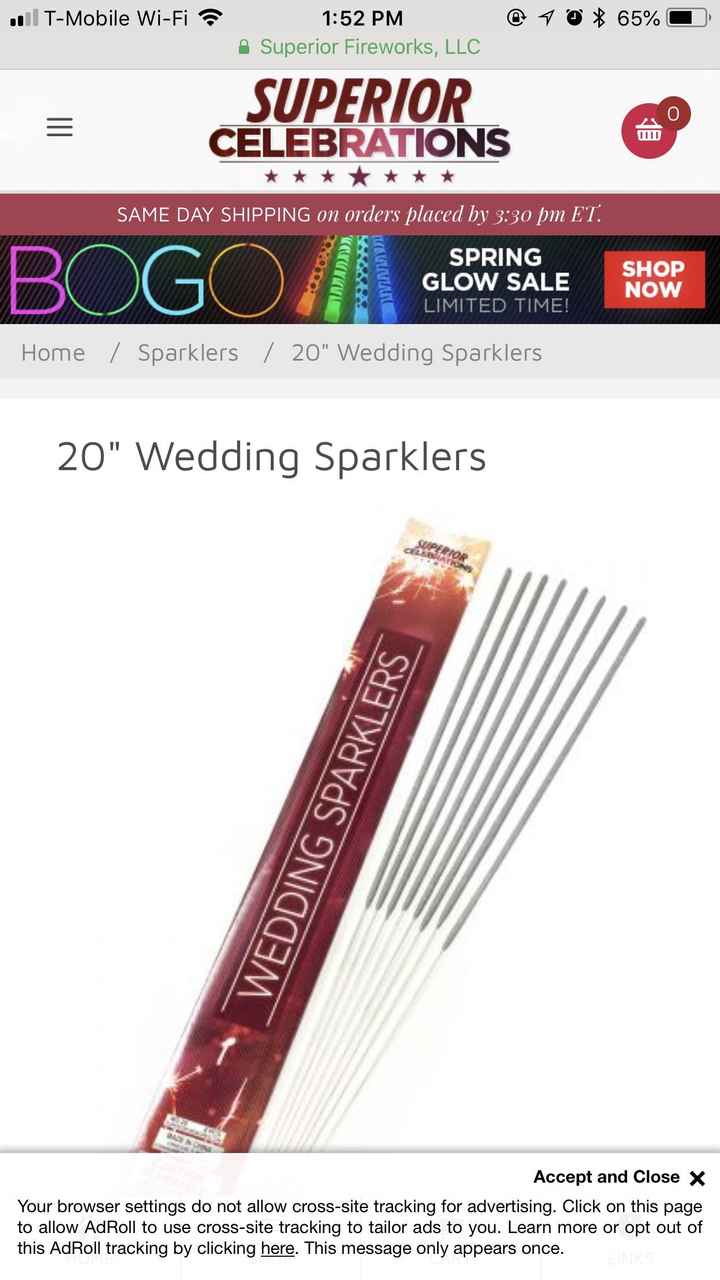 Anyone know where i can find wedding sparklers (typically 20") for a decent price? - 2