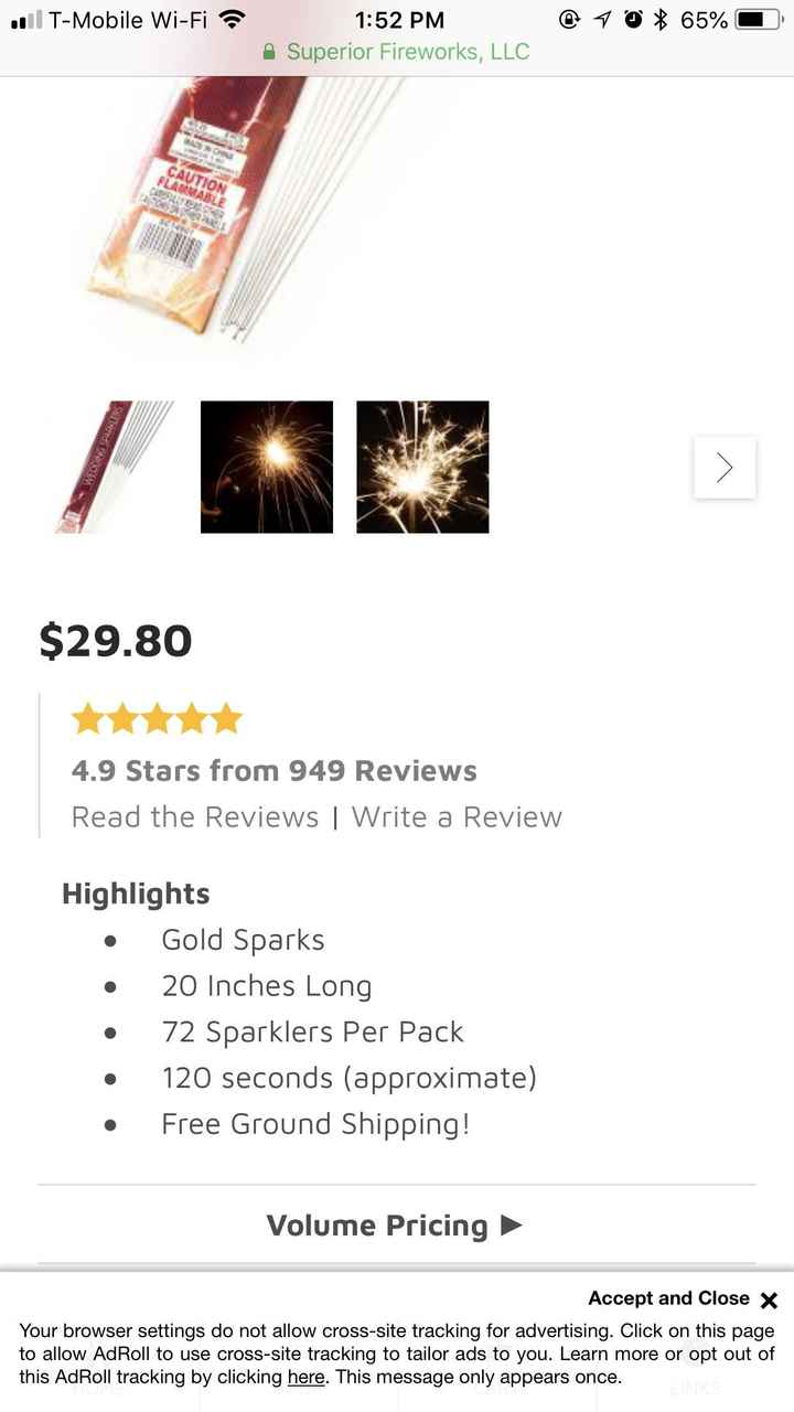 Anyone know where i can find wedding sparklers (typically 20") for a decent price? - 3