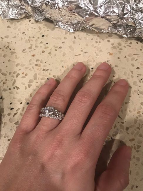 Ladies let see your round engagement rings and wedding bands!!!! - 1