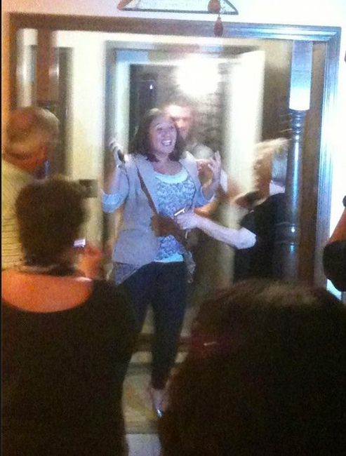 Pictures of him "popping the question"