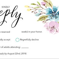 Reply Card with guest numbers