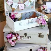 Stacked Suitcase Boxes for Cards