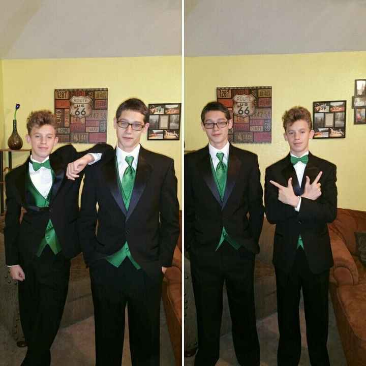 My son's tuxes fit... Whew!