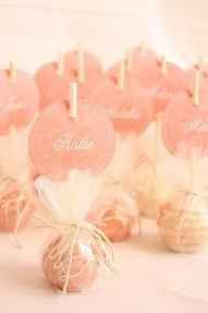 Cake pop favors/Escort cards.