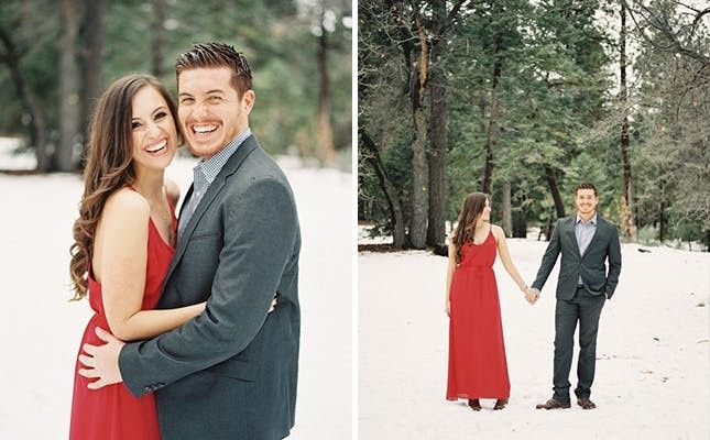 Bare Arms in Winter Engagement Photos ??