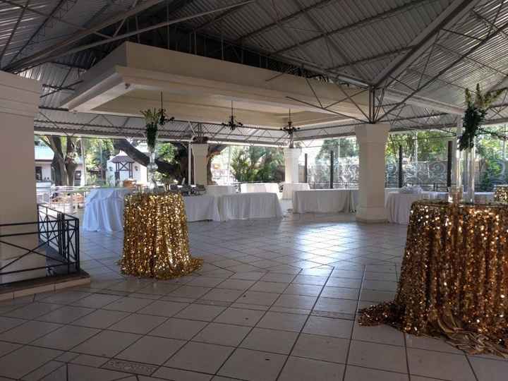 Reception hall outside and buffet area
