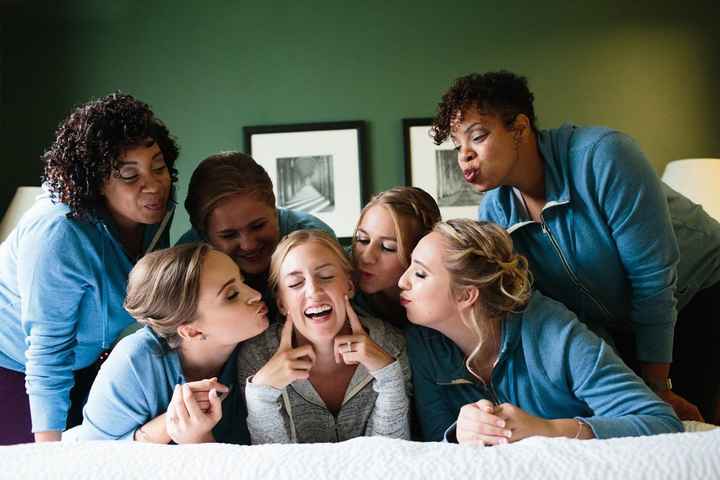Lovely bridesmaids getting ready