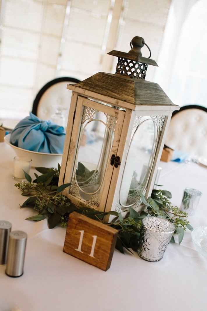 Centerpieces a la Kirkland’s, numbers from my coworker who got married before me