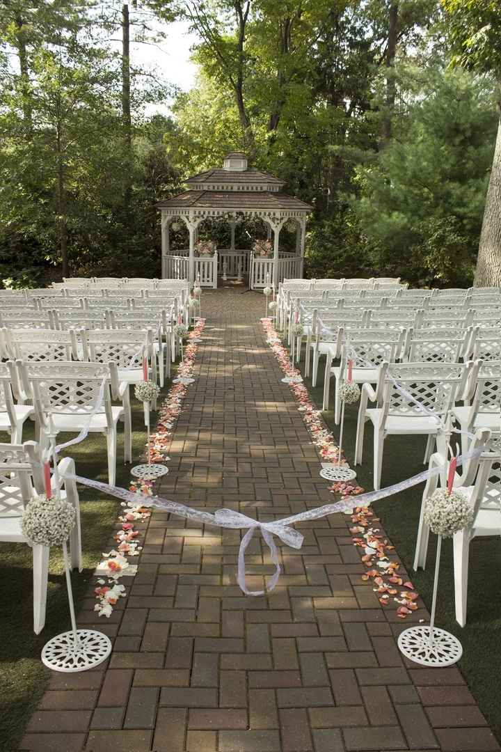 So pretty under the trees. It’s AstroTurf too so no sinking heels and less bugs. 