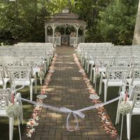 So pretty under the trees. It’s AstroTurf too so no sinking heels and less bugs. 