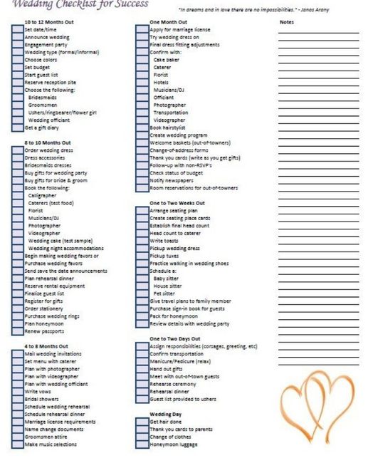 Wedding Checklist