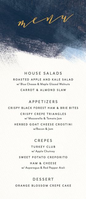 What’s your menu? 1