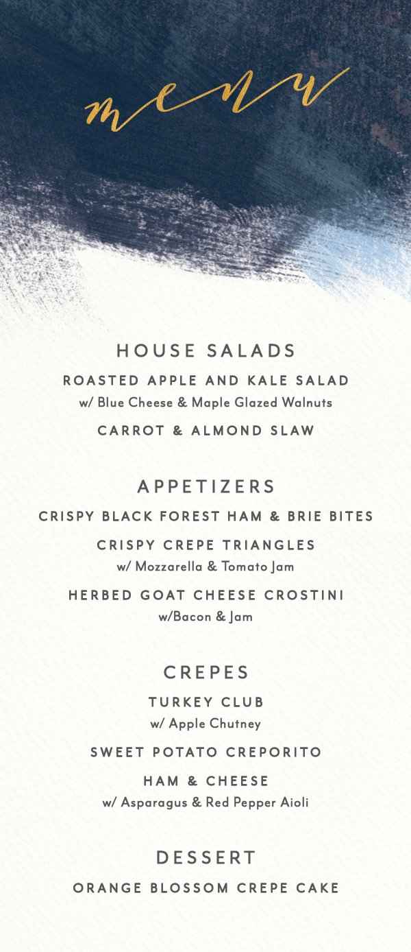 Reception Menu
