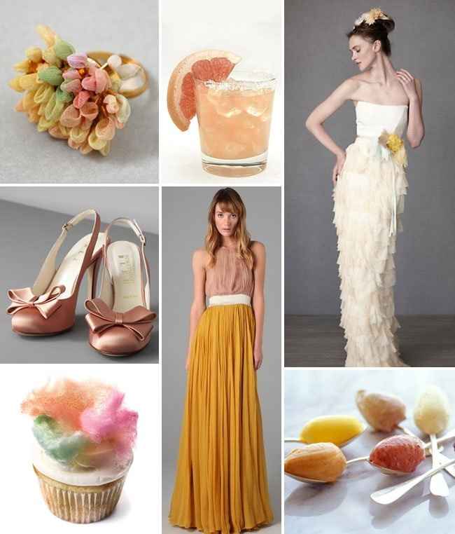 Sherbet Lazaro wedding dress..what color bridesmaid?...