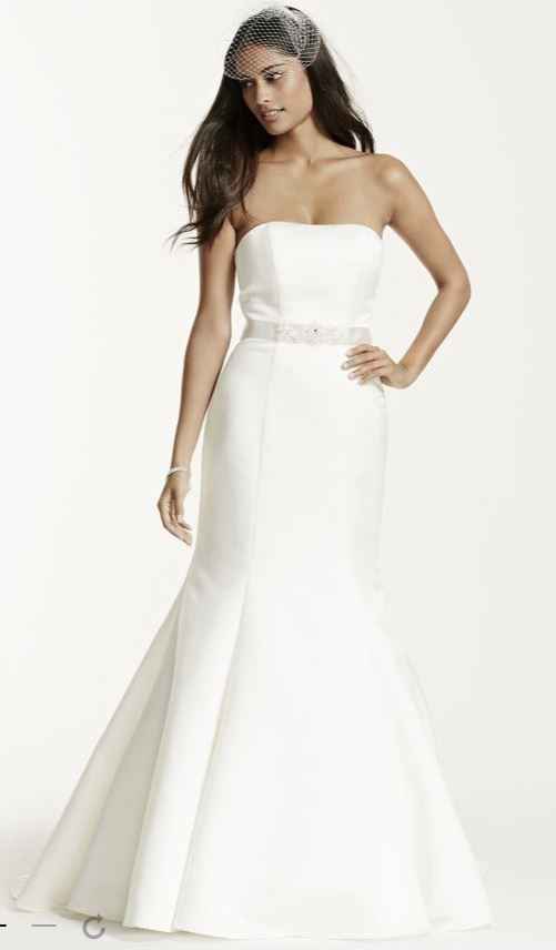 Bustle Suggestions for Strapless Trumpet Wedding Dress with Ribbon Waist
