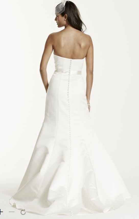 Bustle Suggestions for Strapless Trumpet Wedding Dress with Ribbon Waist