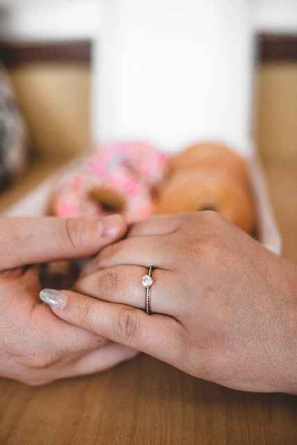 Gotta have a ring picture! Featuring my favorite doughnuts in the background