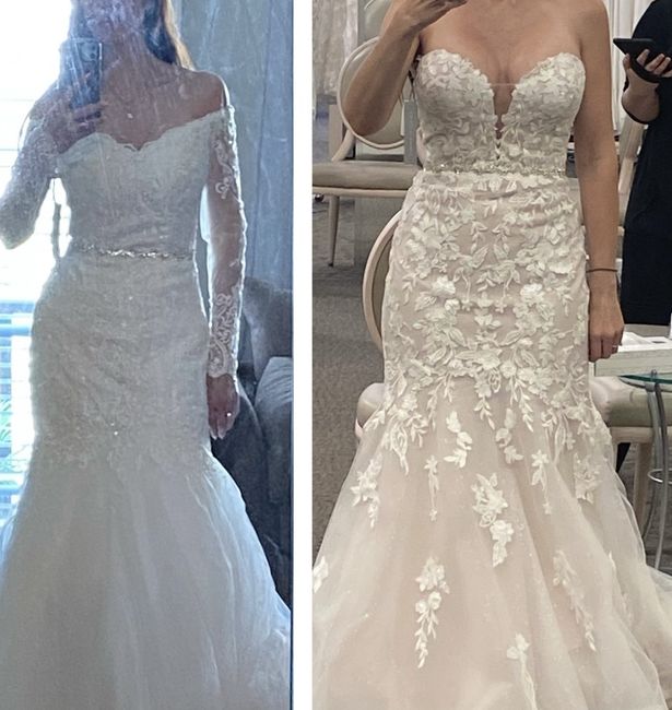 Mermaid sleeveless or Off the shoulder mermaid? 7