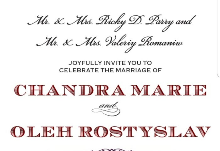 Wording on wedding invitations - 1