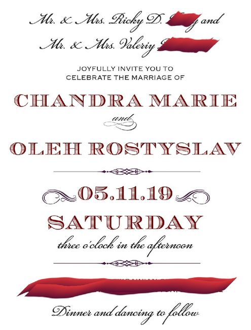 How much did you spend on invitations? - 1