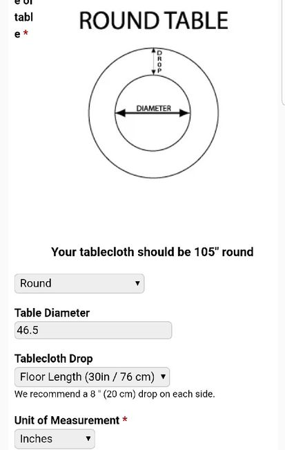 What size tablecloths? - 1