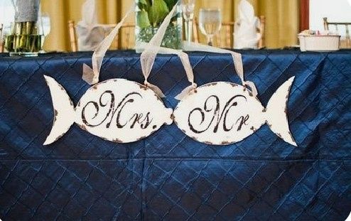 Mr and Mrs wedding table 8