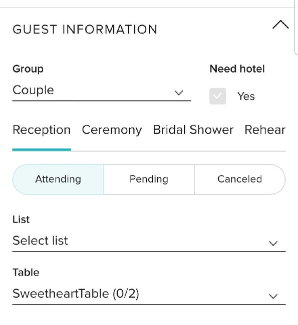 Can you mark guests as attending or not via the guest list on this app? - 1
