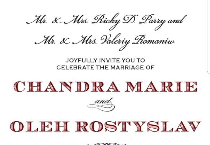 Wording on wedding invitations - 1