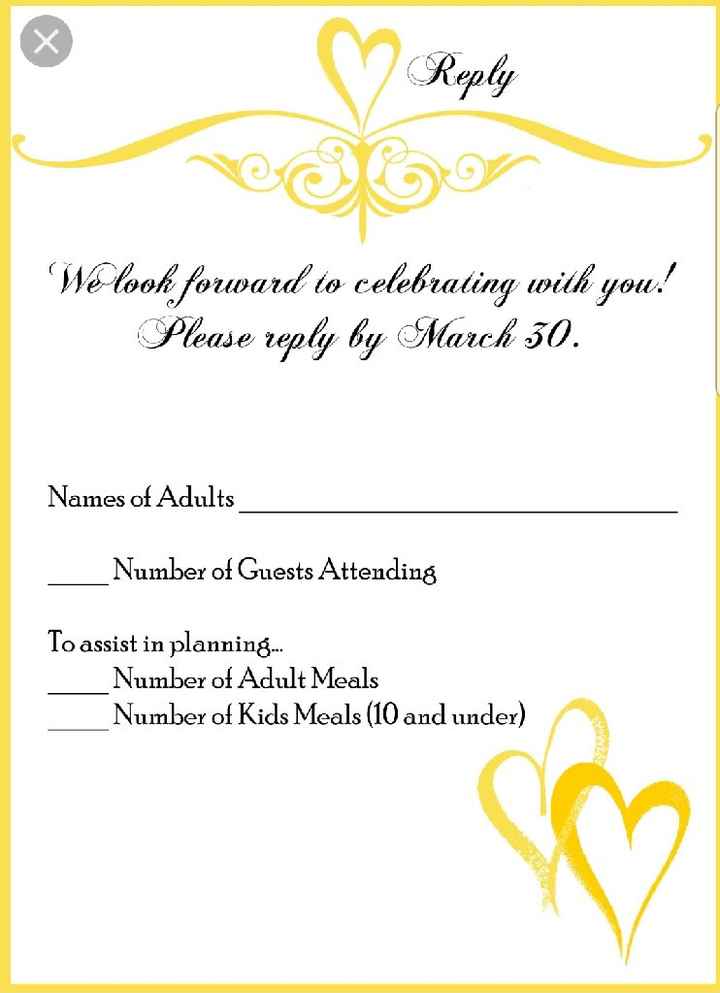 rsvp Card Wording...help! - 1