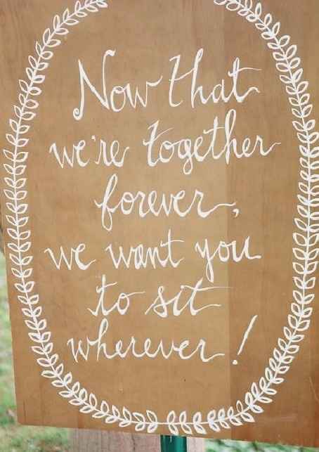 No seat assignments do you have a sign? - 5