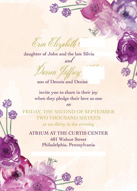 Wedding Invitation wording and details