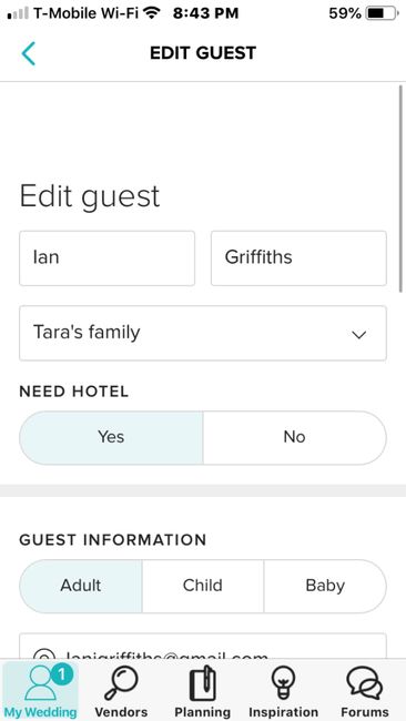 Having trouble with adding guests - 1