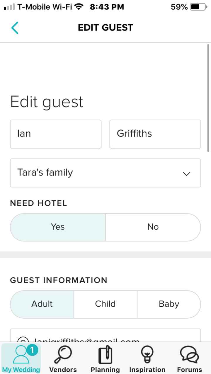 Having trouble with adding guests - 1