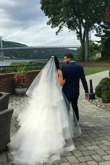 Not me wearing the veil, but this is close to what it looks like on!
